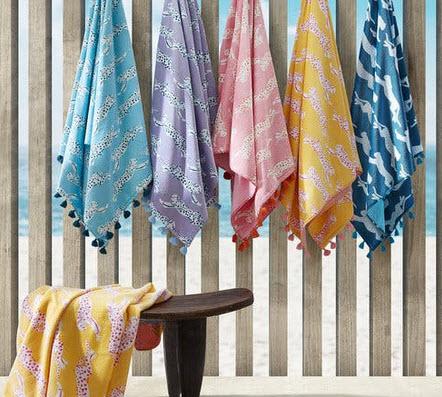 Matouk Personalized Leaping Leopard Beach Towel   Home & Garden > Linens & Bedding > Towels > Beach Towels