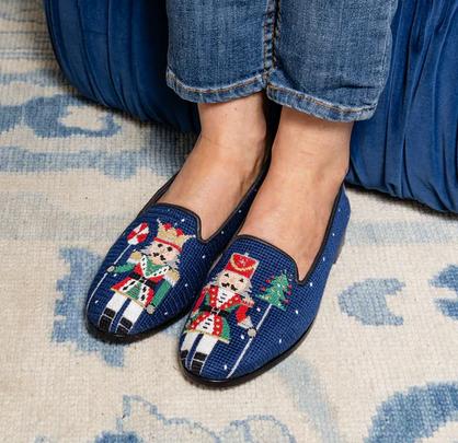 By Paige Needlepoint Loafer in Nutcrackers all Sizes Instock  Apparel & Accessories > Shoes > Loafers