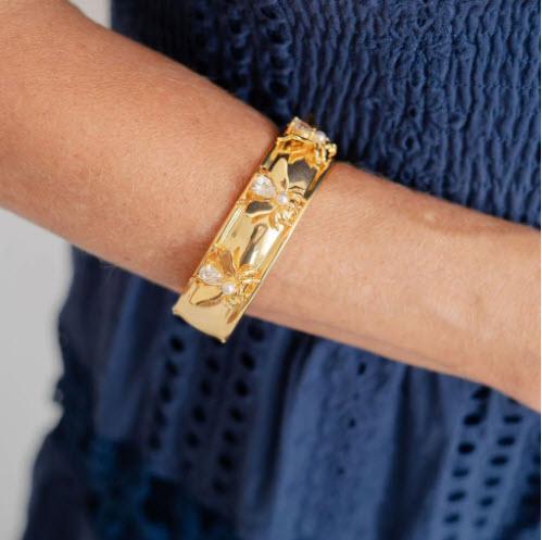 Lisi Lerch 18K Gold Plated Bee Hinged Cuff Lisi Lerch 18K Gold Plated Bee Hinged Cuff Apparel & Accessories > Jewelry > Bracelets
