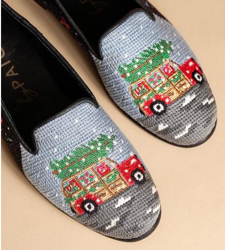 By Paige Christmas Tree Farm Needlepoint Loafers  Apparel & Accessories > Shoes > Loafers