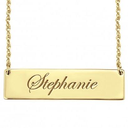 Rectangle Cursive Name Bar Necklace  Apparel & Accessories > Jewelry > Necklaces