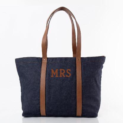 Monogrammed Heritage Denim Weekender  Apparel & Accessories > Handbags > Tote Handbags