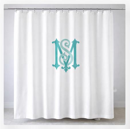 Matouk Monogrammed  Shower Curtain  Home & Garden > Bathroom Accessories > Shower Curtains