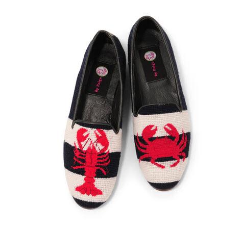 By Paige Ladies Lobster and Crab Needlepoint Loafers  Apparel & Accessories > Shoes > Loafers